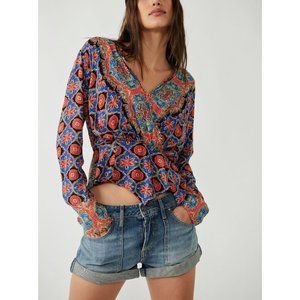 FREE PEOPLE Falling For You Top / Blue Combo